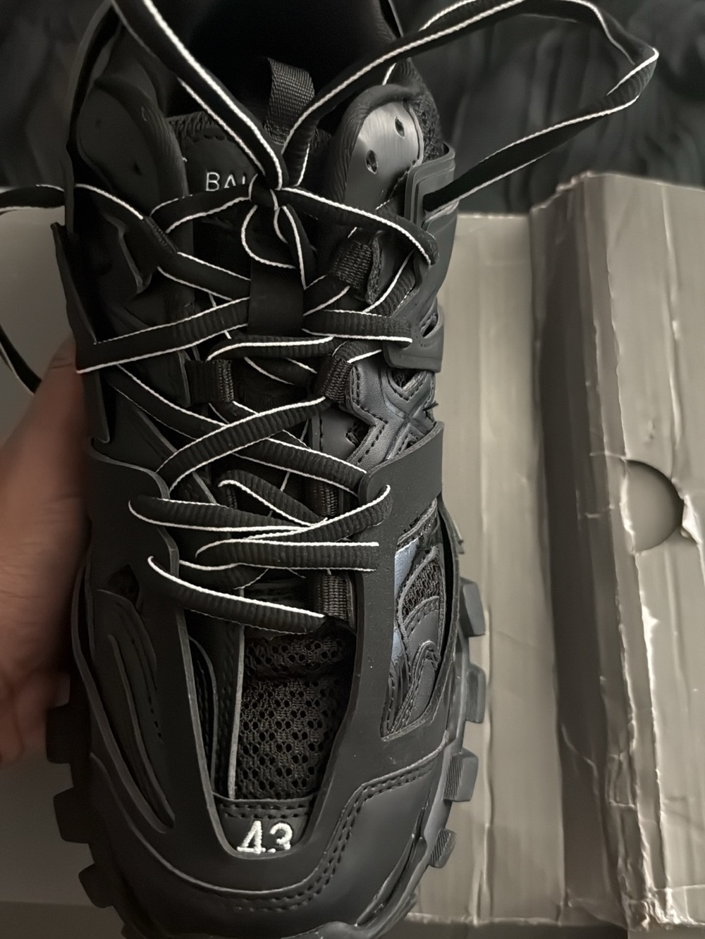 Balenciaga Men's Black Layered Track Sneaker - Picture 3 of 4